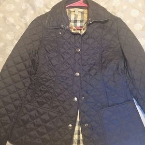Burberry brit quilted navy blue jacket small xsmall 2 4